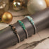 Obsidian | Silver | Firefly Glass Cascade Bracelet